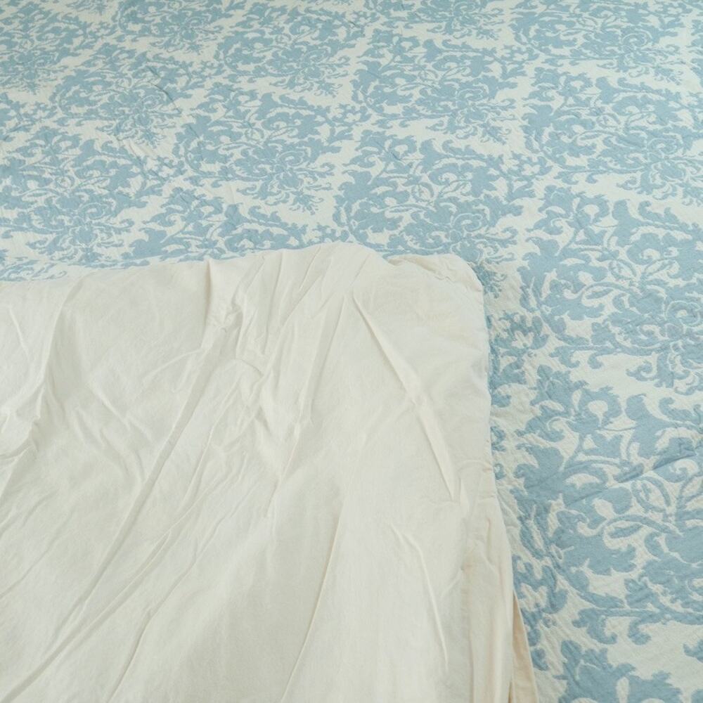 Pottery Barn Jacquard Medallion Duvet Cover Full Queen 2 Standard Shams Blue - Picture 9 of 16